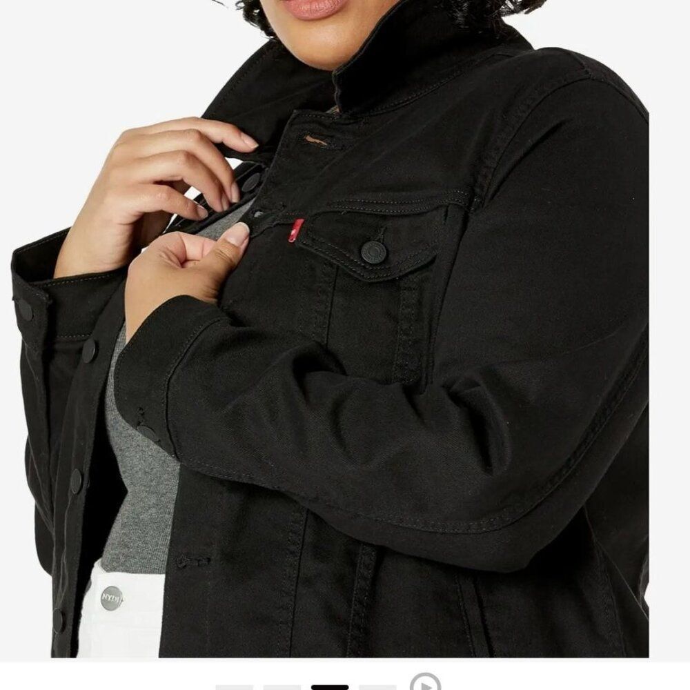 Levi's NWT Sz 3X Black Plus Trucker Denim Jean Jacket - Picture 7 of 12